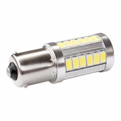 Set 2 becuri led  1156 P21W BA15S, SMD 5630 pentru stopul de frana sau proiectoarele de ceata, Alb