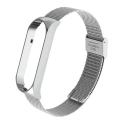 Bratara din otel inoxidabil, compatibil Xiaomi Mi Band 5, Inchidere de ceas, Argintiu